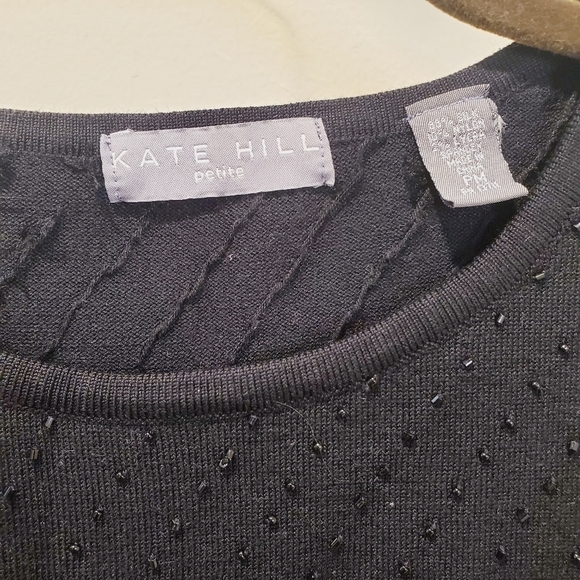 KATE HILL women's black silk blend Tank top size M - Picture 3 of 10